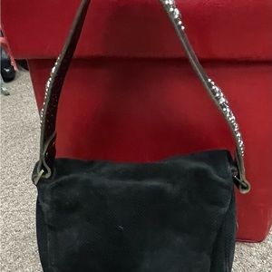 Vintage TYLIE Malibu black suede and leather bag